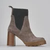 Stivaletti tacco 9cm camoscio grigio