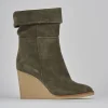 Stivaletti tacco 8cm camoscio verde