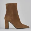 Stivaletti tacco 9cm camoscio marrone