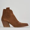 Stivaletti tacco 7cm camoscio marrone