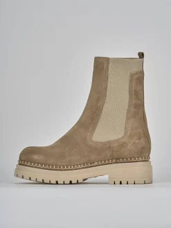 Stivaletti tacco 3cm camoscio marrone