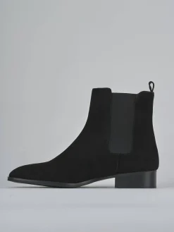 Stivaletti tacco 3cm camoscio nero