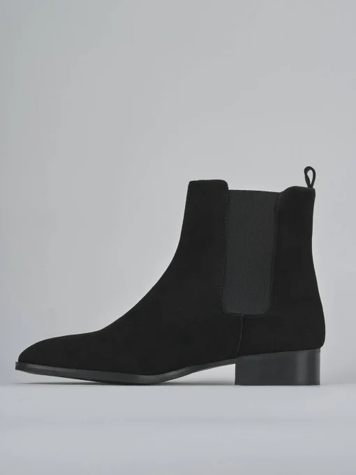 Stivaletti tacco 3cm camoscio nero