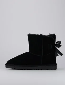 Stivaletti tacco 1cm camoscio nero