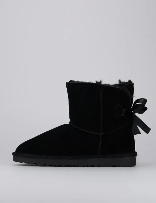 Stivaletti tacco 1cm camoscio nero