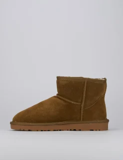 Stivaletti tacco 1cm camoscio marrone