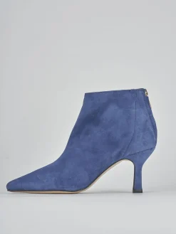 Stivaletti tacco 7cm camoscio blu