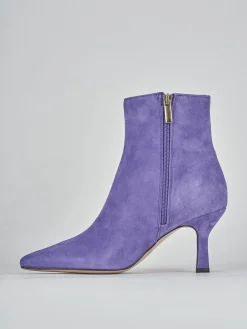 Stivaletti tacco 7cm camoscio viola