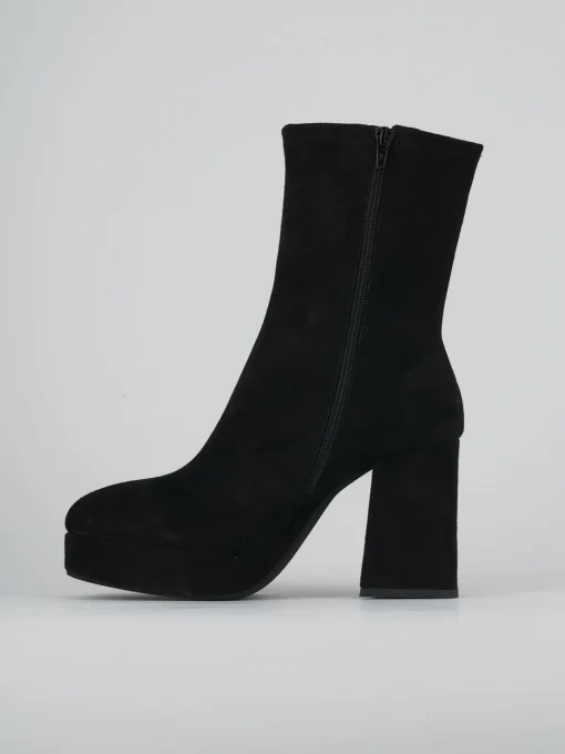 Stivaletti tacco 8cm camoscio nero