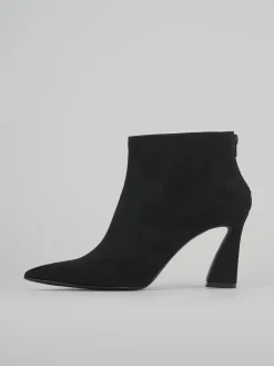 Stivaletti tacco 8cm camoscio nero