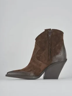 Stivaletti tacco 7cm camoscio testa