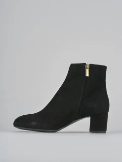 Stivaletti tacco 6cm camoscio nero