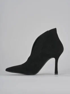 Stivaletti tacco 7cm camoscio nero
