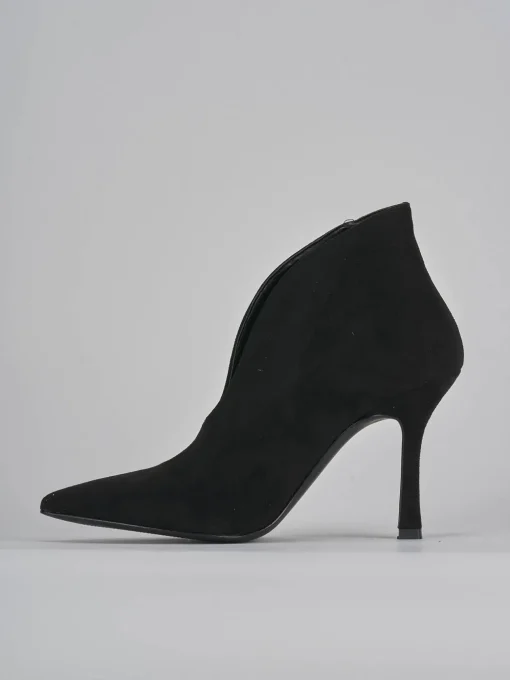Stivaletti tacco 7cm camoscio nero