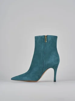 Stivaletti tacco 9cm camoscio verde
