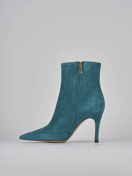 Stivaletti tacco 9cm camoscio verde