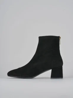 Stivaletti tacco 6cm camoscio nero