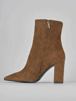 Stivaletti tacco 9cm camoscio marrone