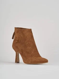 Stivaletti tacco 7cm camoscio marrone