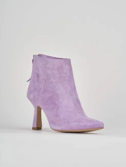 Stivaletti tacco 7cm camoscio rosa