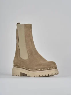 Stivaletti tacco 3cm camoscio marrone