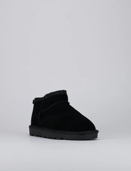 Stivaletti tacco 1cm camoscio nero