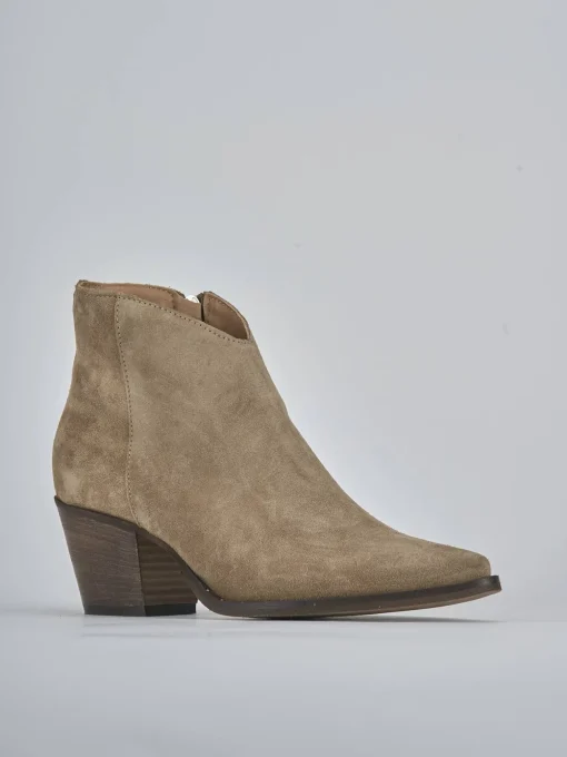 Stivaletti tacco 6cm camoscio marrone