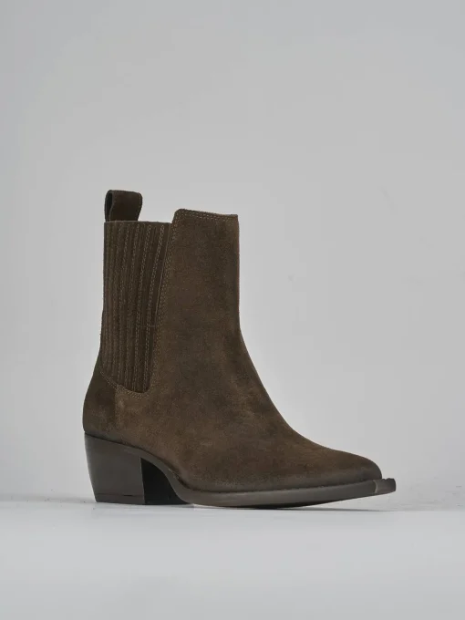Stivaletti tacco 3cm camoscio testa