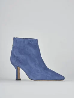 Stivaletti tacco 7cm camoscio blu