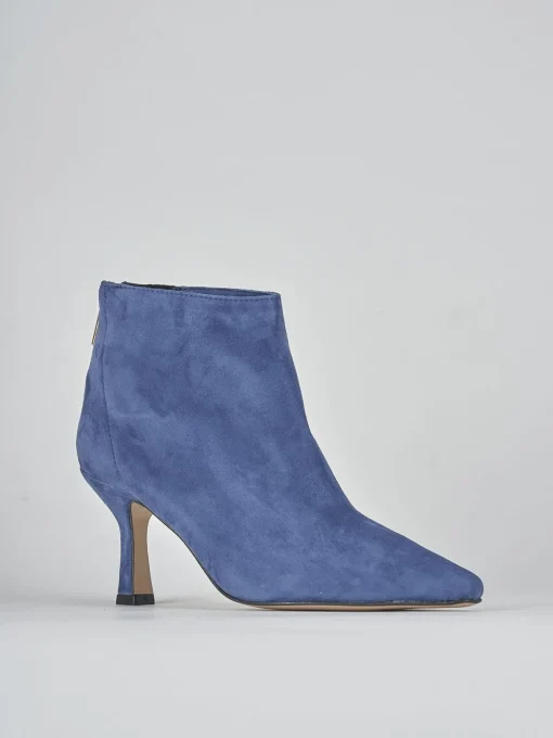 Stivaletti tacco 7cm camoscio blu