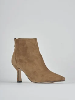 Stivaletti tacco 7cm camoscio marrone
