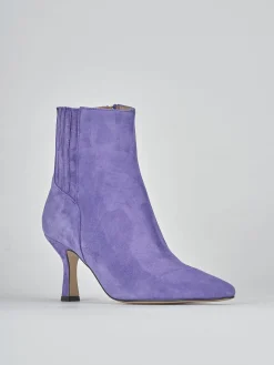 Stivaletti tacco 7cm camoscio viola