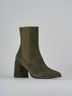 Stivaletti tacco 7cm camoscio verde
