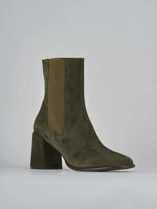 Stivaletti tacco 7cm camoscio verde