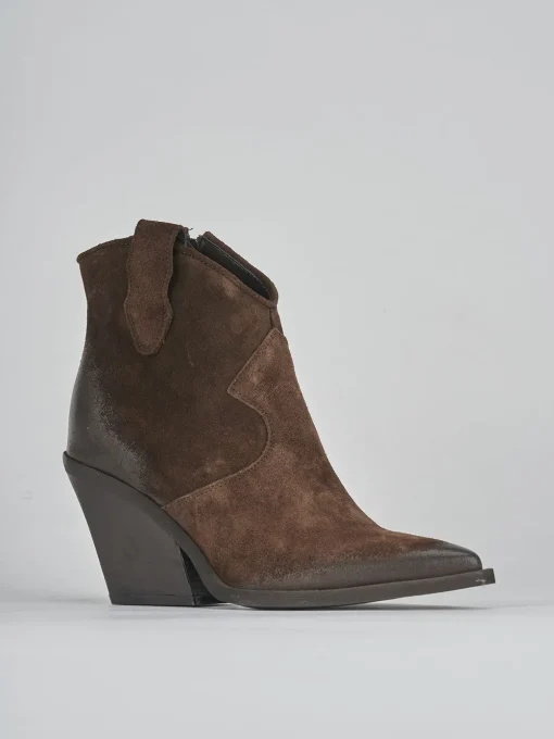 Stivaletti tacco 7cm camoscio testa