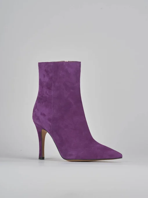Stivaletti tacco 9cm camoscio viola