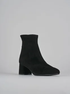 Stivaletti tacco 6cm camoscio nero