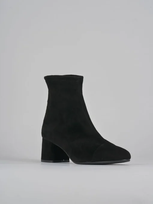 Stivaletti tacco 6cm camoscio nero