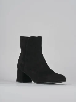 Stivaletti tacco 6cm camoscio nero