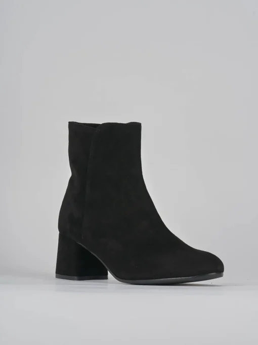 Stivaletti tacco 6cm camoscio nero