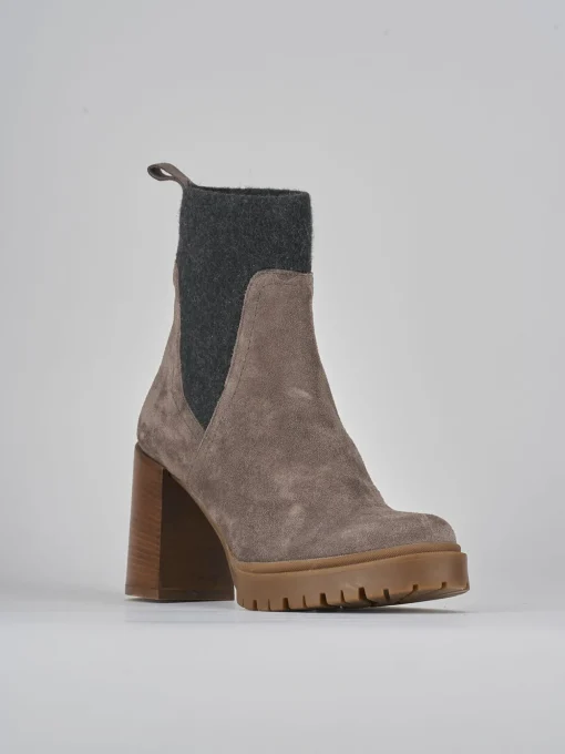 Stivaletti tacco 9cm camoscio grigio