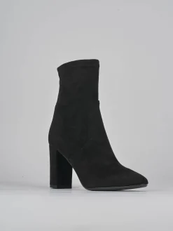 Stivaletti tacco 9cm camoscio nero