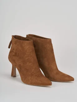 Stivaletti tacco 7cm camoscio marrone