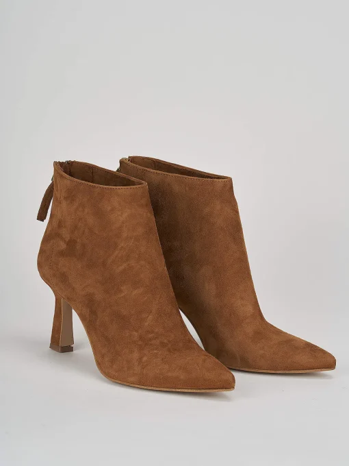 Stivaletti tacco 7cm camoscio marrone