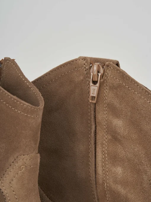 Stivaletti tacco 3cm camoscio beige
