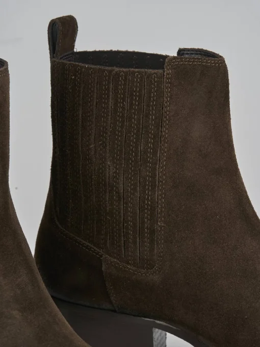Stivaletti tacco 3cm camoscio testa