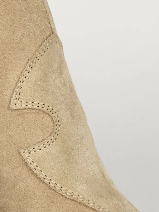 Stivaletti tacco 6cm camoscio beige
