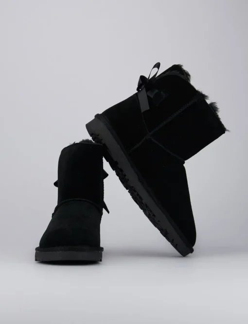 Stivaletti tacco 1cm camoscio nero