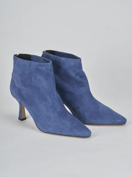 Stivaletti tacco 7cm camoscio blu