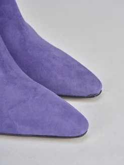 Stivaletti tacco 7cm camoscio viola